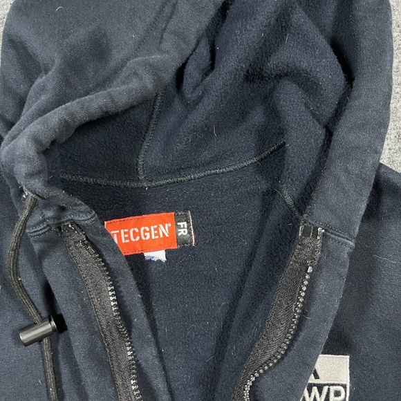 TECGEN FR CAT 2 Hoodie Sweatshirt Mens Medium MD Black Full Zip Made in USA 0976 - Picture 6 of 9